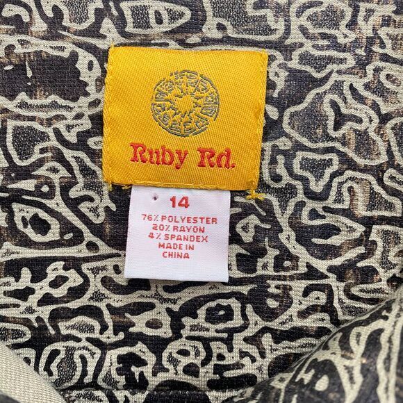 Ruby Rd. Women's 14 Animal‎ Print Button-Up Jacket Blazer Textured Pattern - Picture 6 of 8